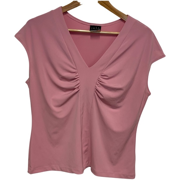 Sleeveless V-neck Top (Pink) - Picture 1 of 6